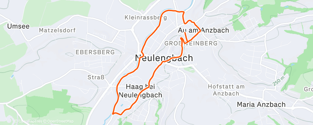 Map of the activity, Afternoon Trail Run