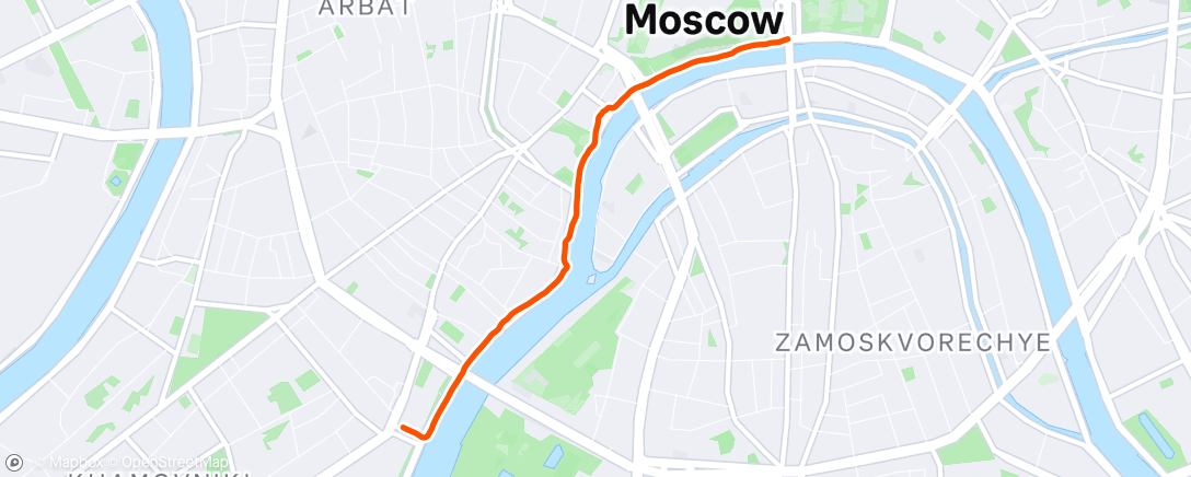 Map of the activity, Утренний забег