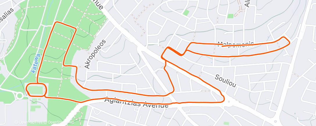 Map of the activity, Morning Run