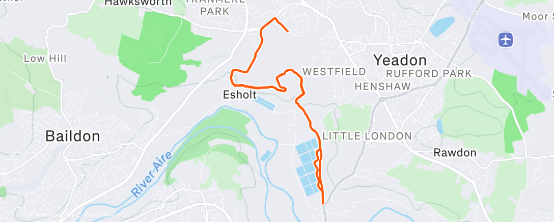 Map of the activity, Afternoon Trail Run
