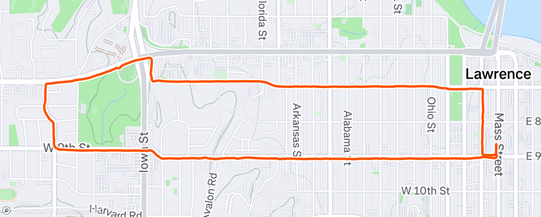 Map of the activity, Evening Run