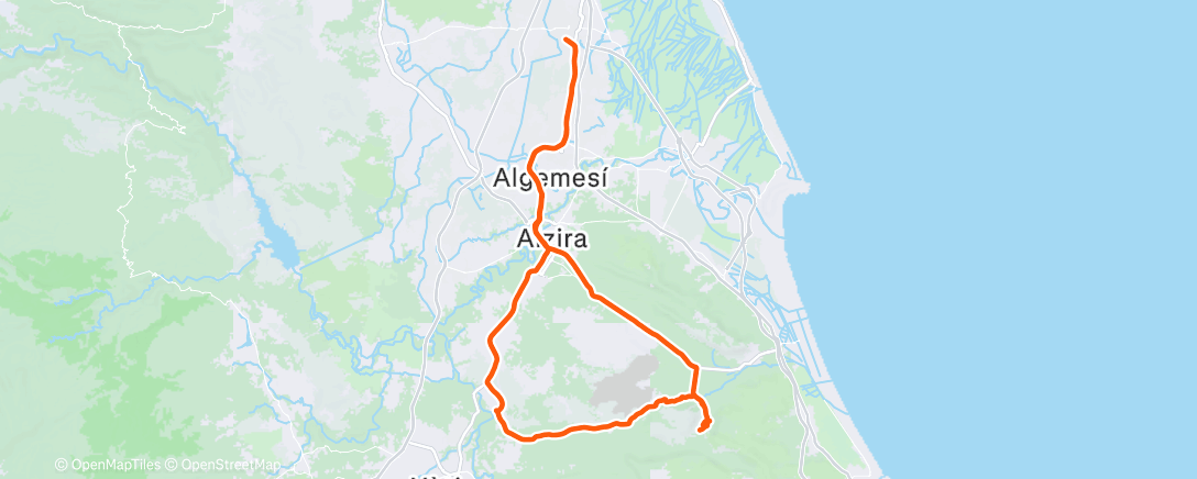 Map of the activity, Bicicleta por la mañana