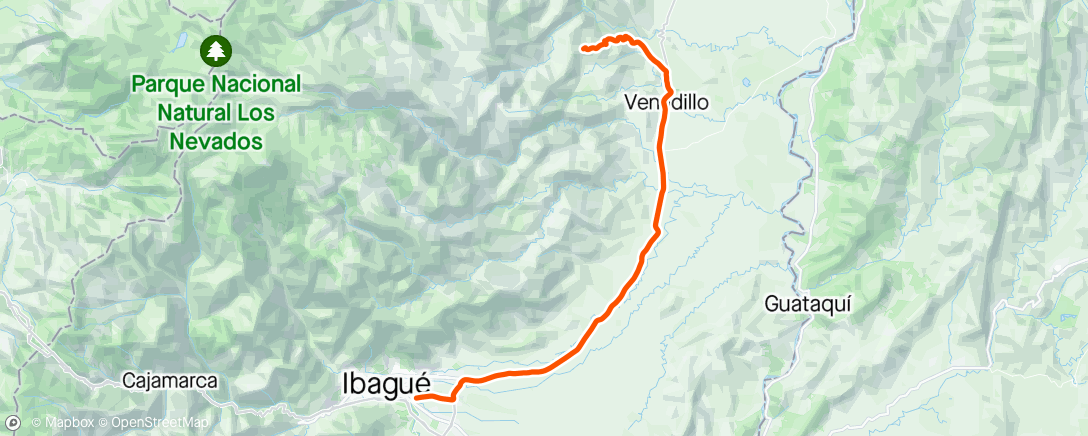 Map of the activity, 2 Etapa vuelta al Tolima Master