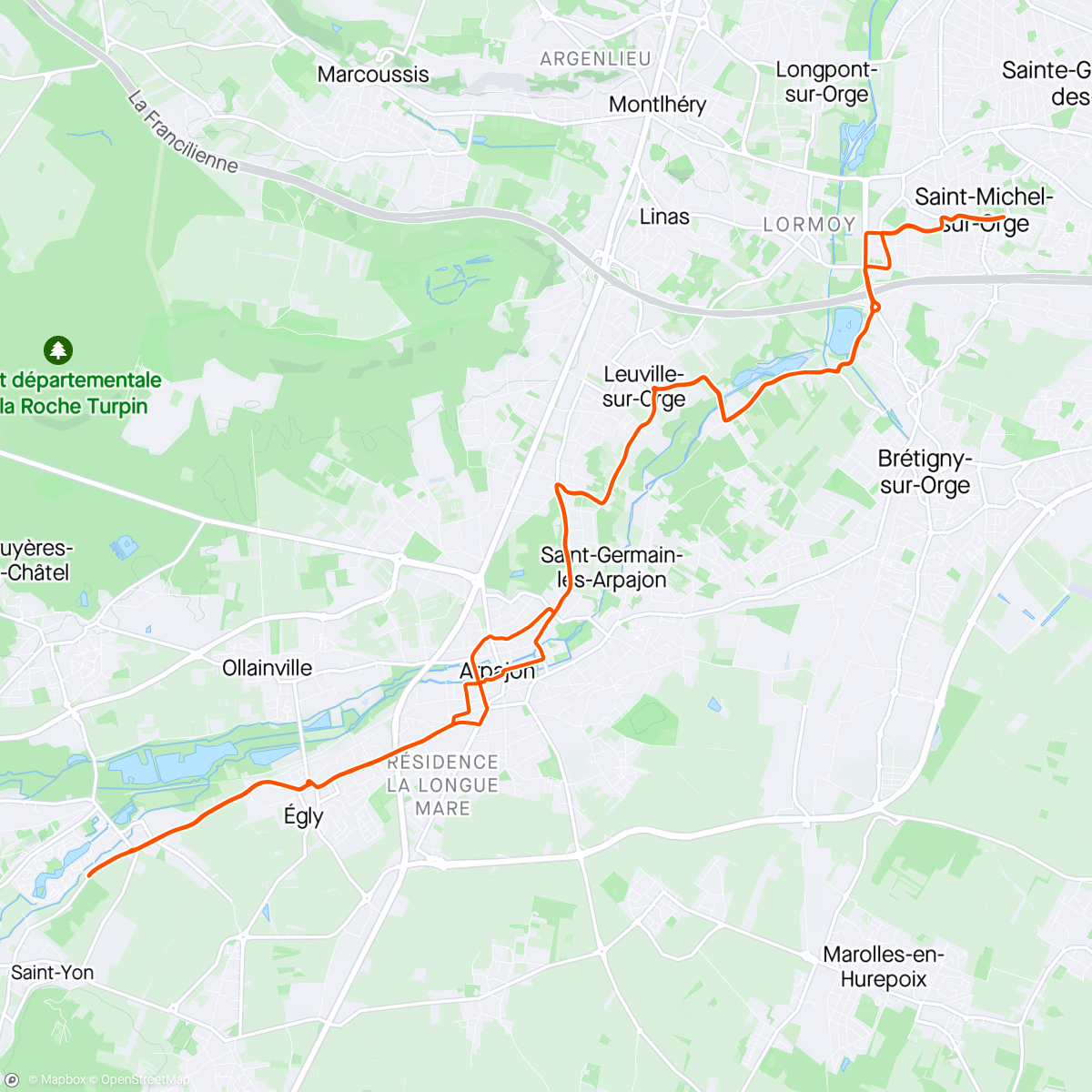 Map of the activity, Sortie à vélo de St Michel à Breuillet
