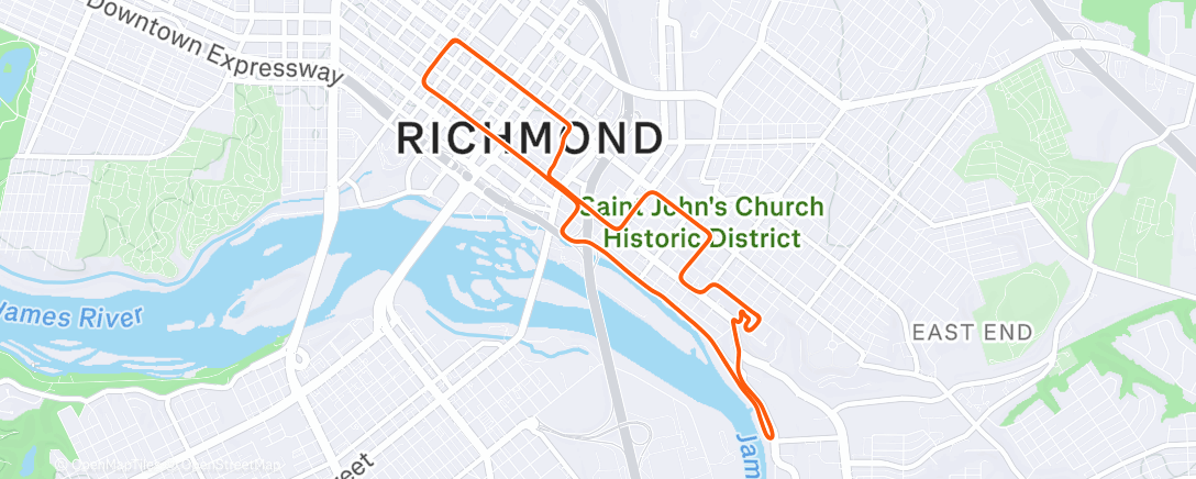 Map of the activity, Zwift - New Workout on Cobbled Climbs in Richmond