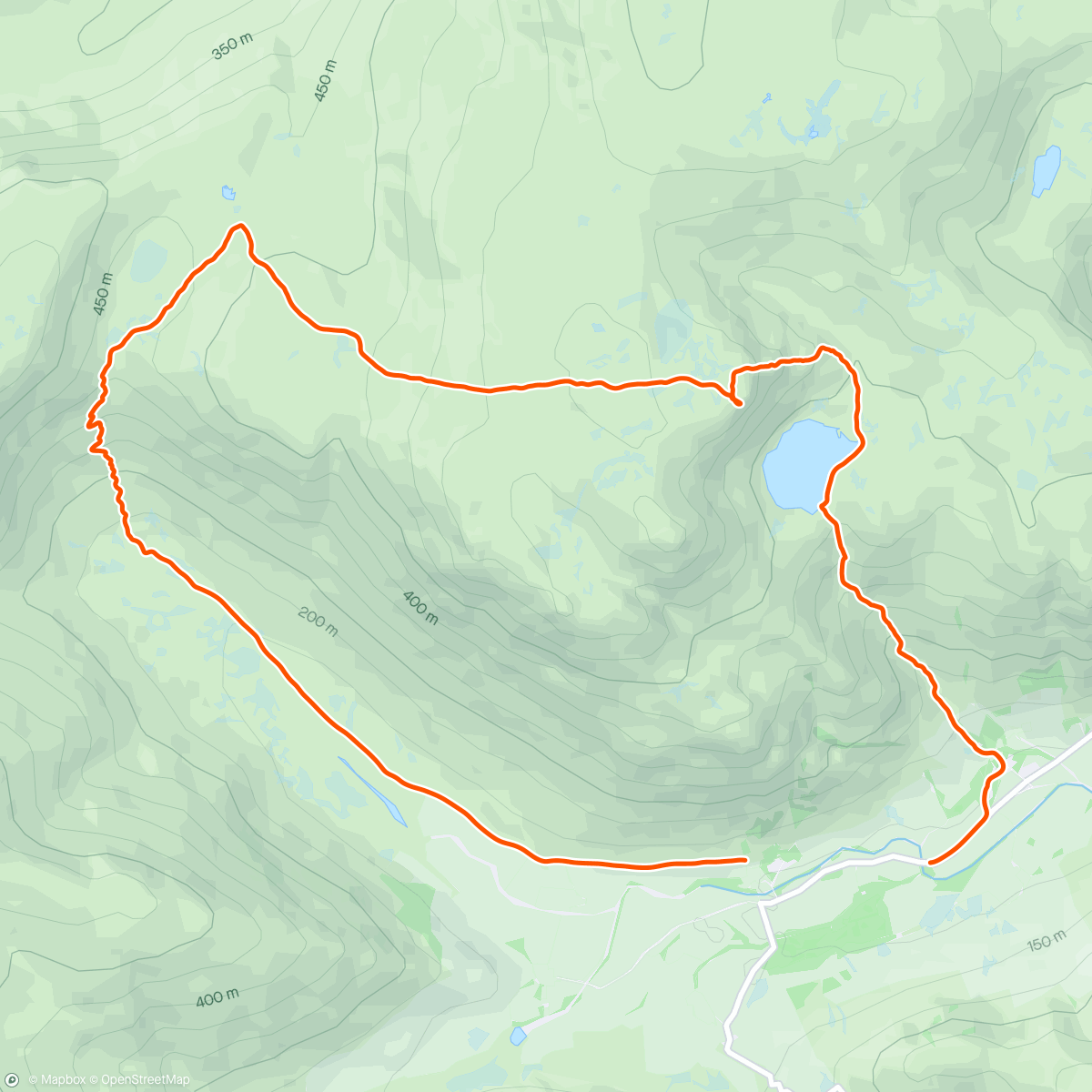 Map of the activity, Stickle Tarn & Langdale fells