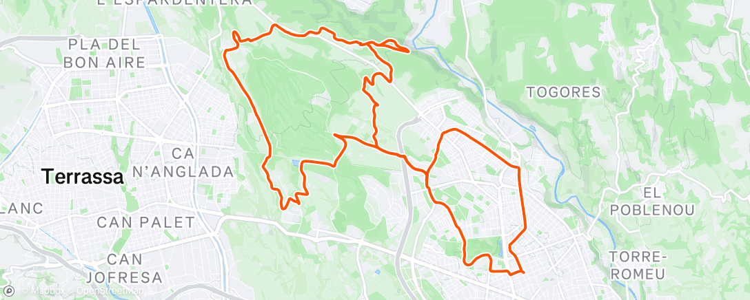 Map of the activity, Bicicleta de montaña matutina