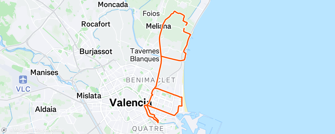 Map of the activity, Bicicleta por la mañana