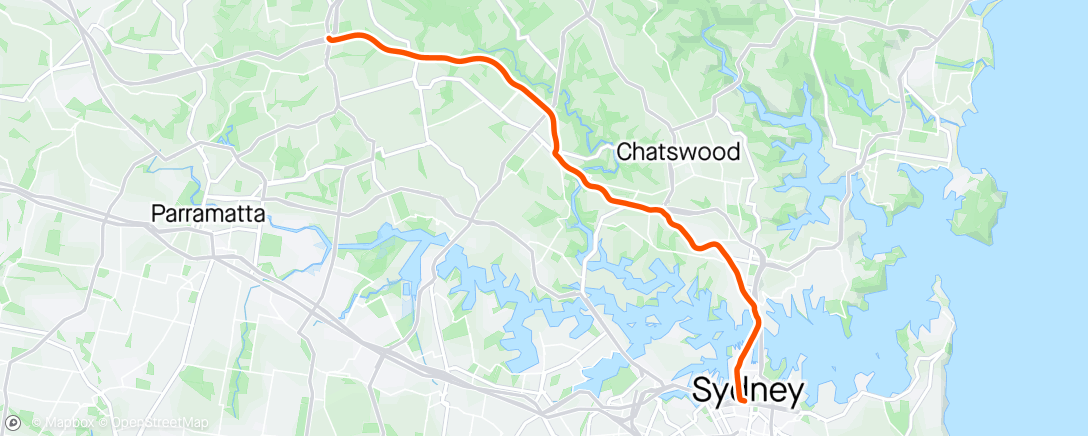 Map of the activity, Ride home