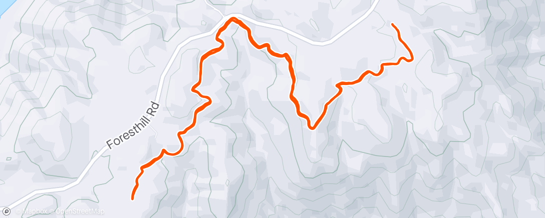 Map of the activity, FH Divide trail after turkey hunting