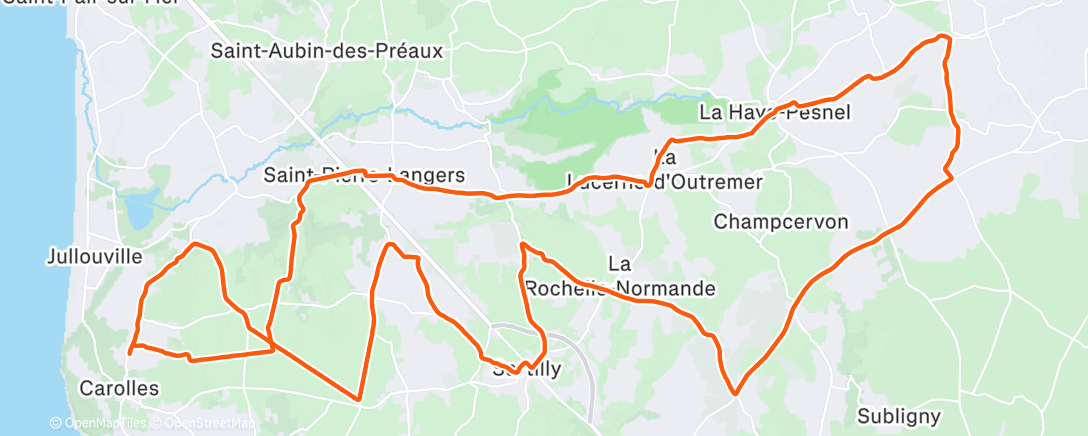 Map of the activity, Vélo du midi