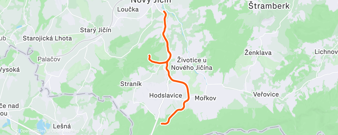 Map of the activity, Morning Roller Ski