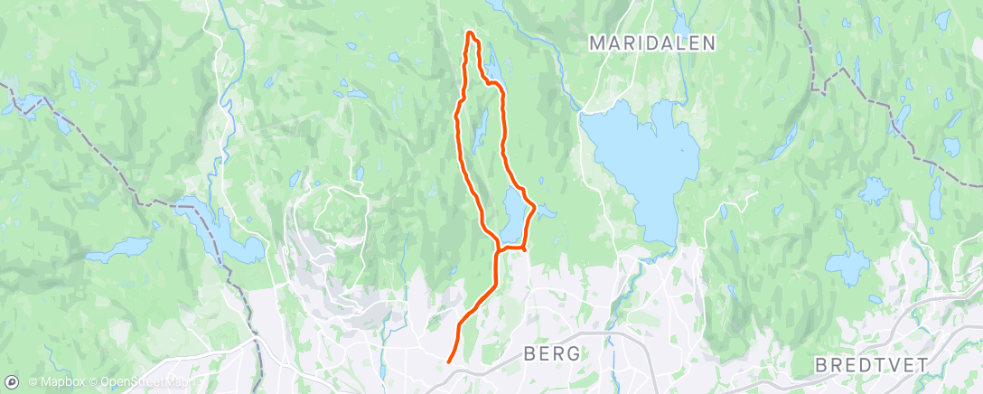 Map of the activity, Ullevålseter på sti og grus