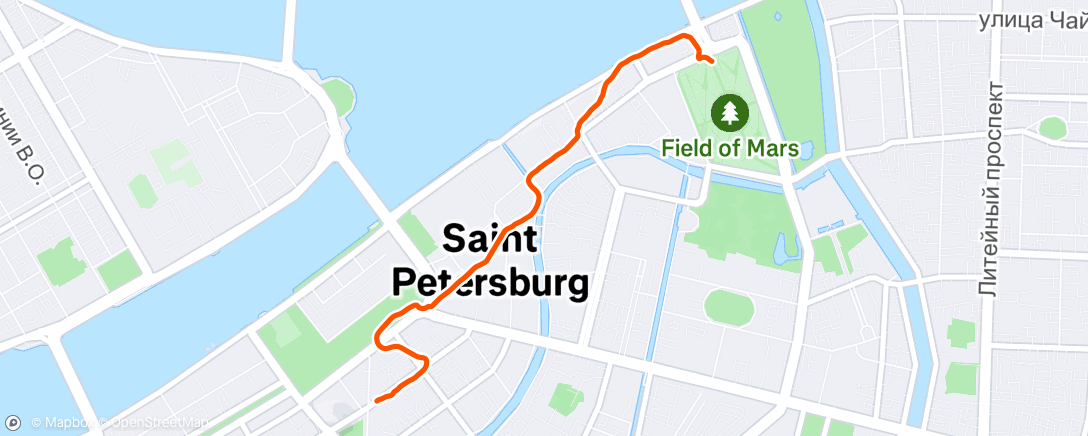 Map of the activity, Morning Run