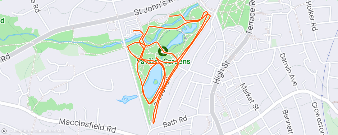 Map of the activity, Couch 2 5k with Eileen