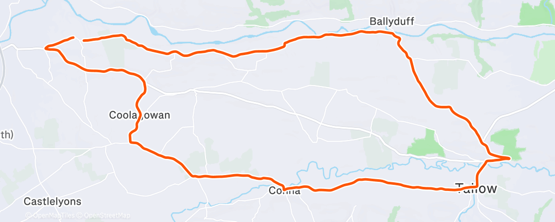 Map of the activity, Lunch Ride