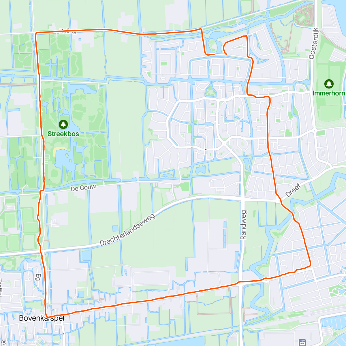 Map of the activity, Sunshine Running op techniek