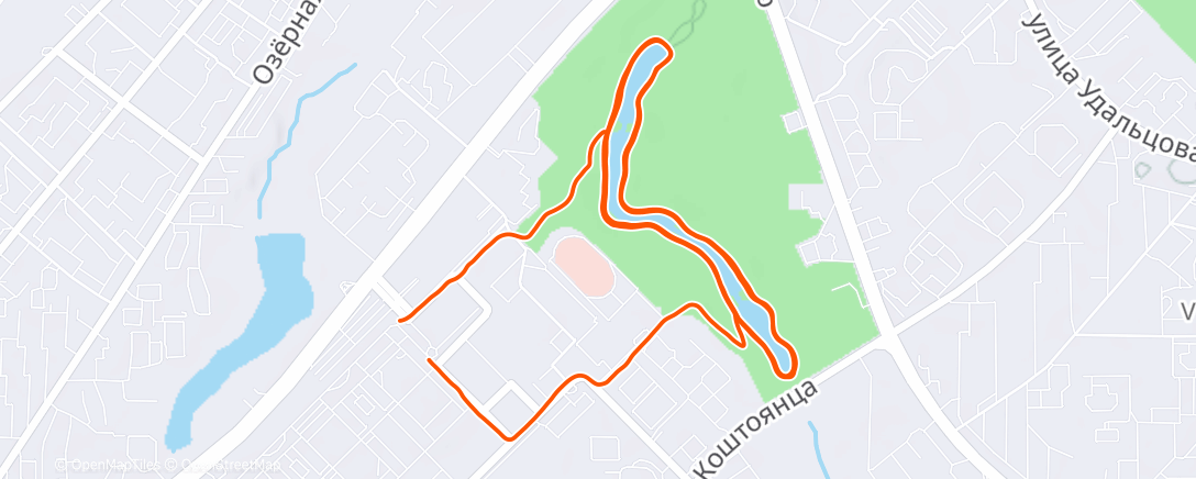 Map of the activity, Morning Run