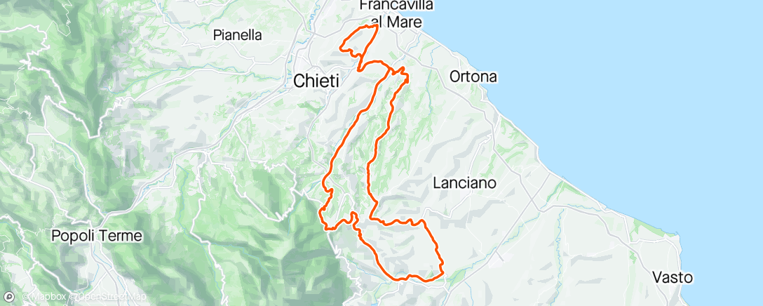 Map of the activity, Granfondo torrevecchia teatina 6º grande vittoria di Andrea di Renzo😎