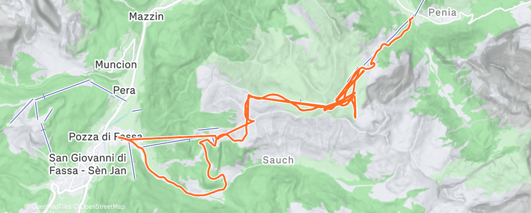 Map of the activity, Val di Fassa D4