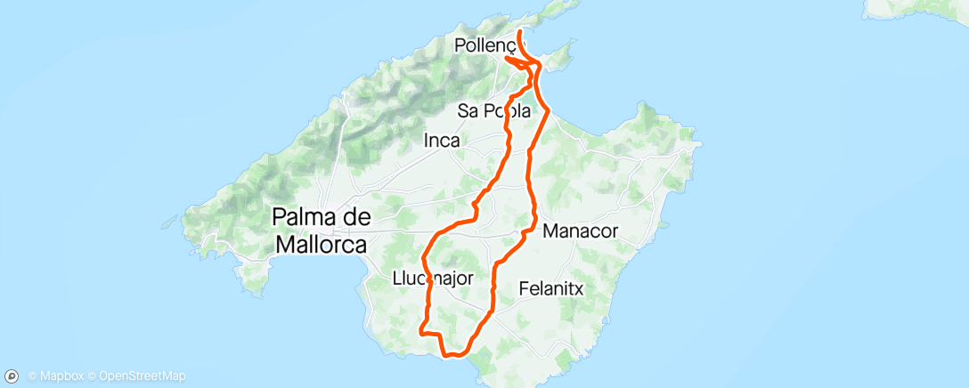 Map of the activity, Majorca ‘fun run’