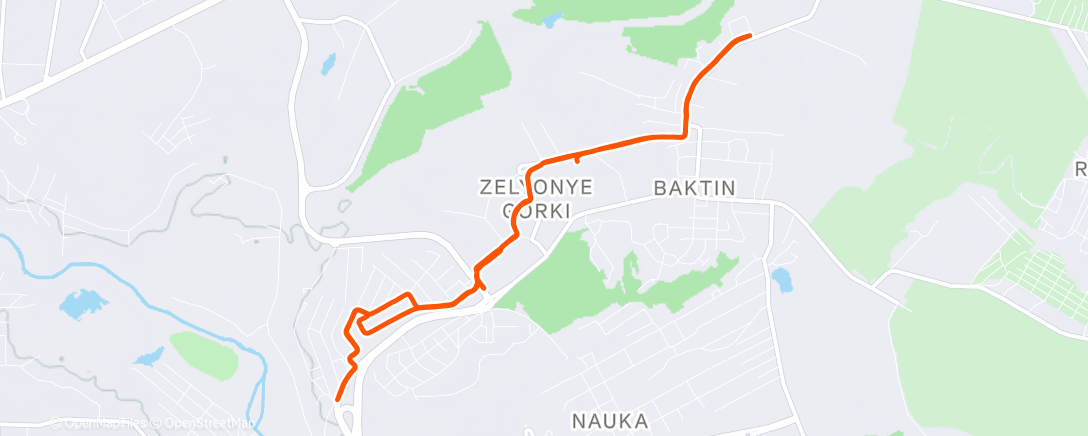 Map of the activity, Evening Run