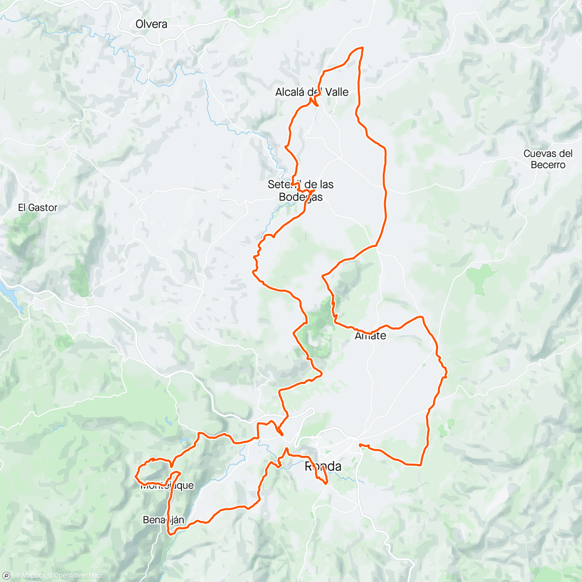 Map of the activity, 101 km Ronda VICTORIA ✌️ ✅️