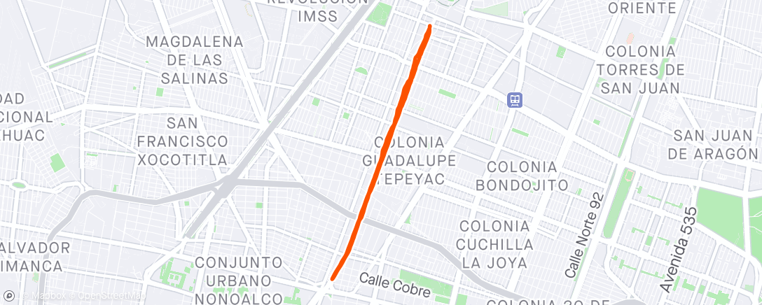 「Carrera por la tarde」活動的地圖