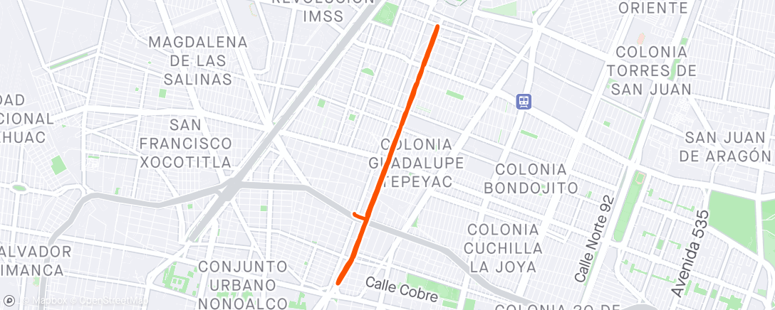 Map of the activity, Carrera vespertina