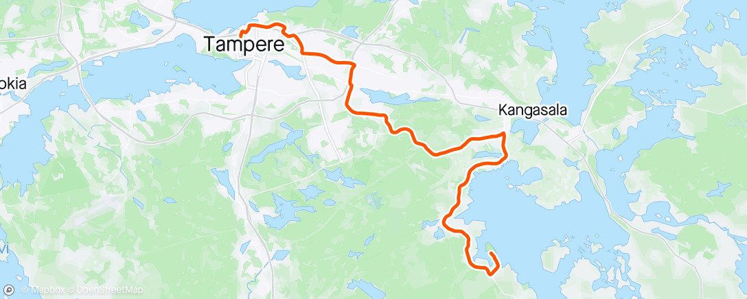 Map of the activity, Mökki ride #2