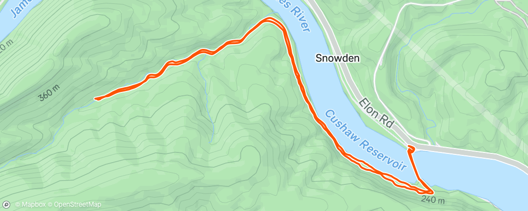 Map of the activity, Afternoon Hike