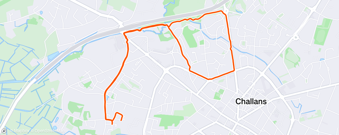 Map of the activity, Course à pied le matin