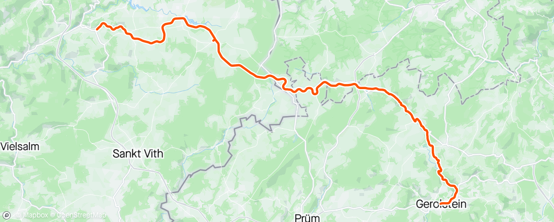 Map of the activity, Malmedy to Gerolstein. Out of the Ardenne!