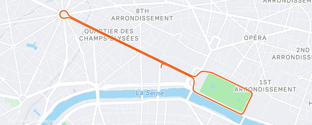 Map of the activity, Zwift - Race: T-VGN 🌱 Sprout & Sprint (C) on Champs-Élysées in Paris