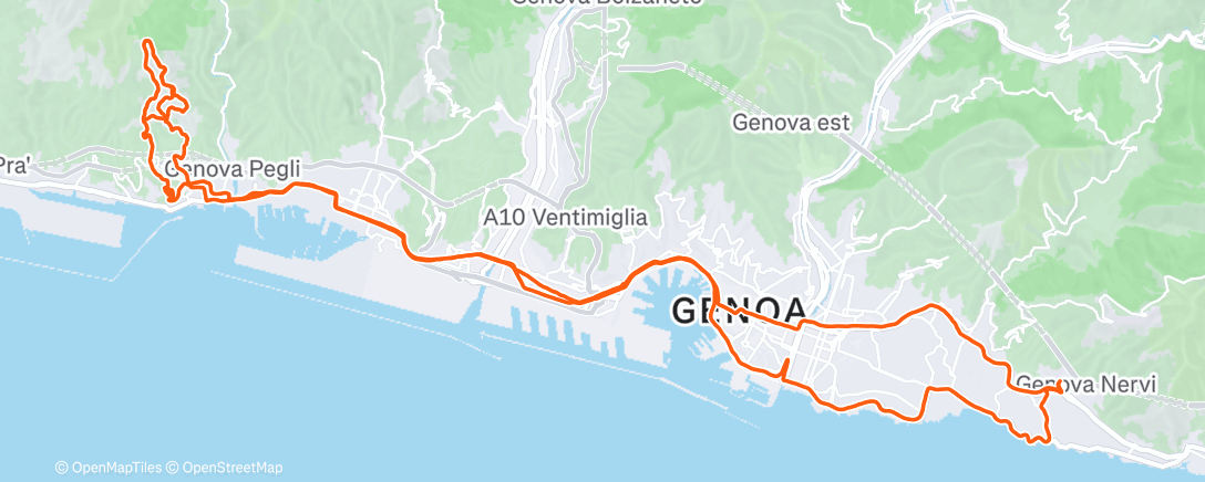 Map of the activity, Pedalata mattutina