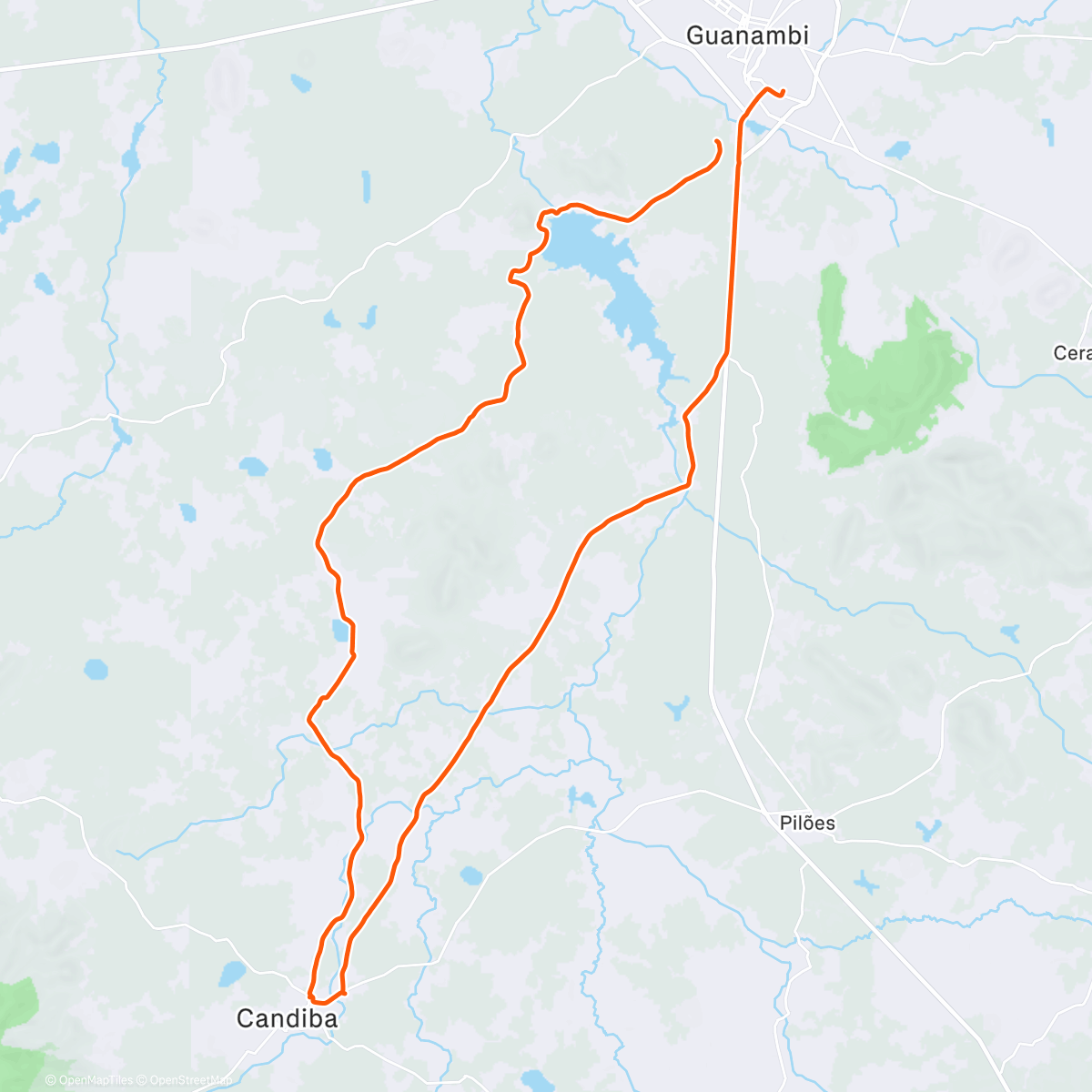 Map of the activity, Pedalada matinal