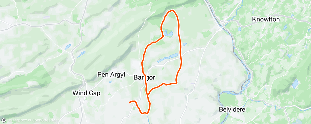 Map of the activity, Lake  Minsi instead of yoga