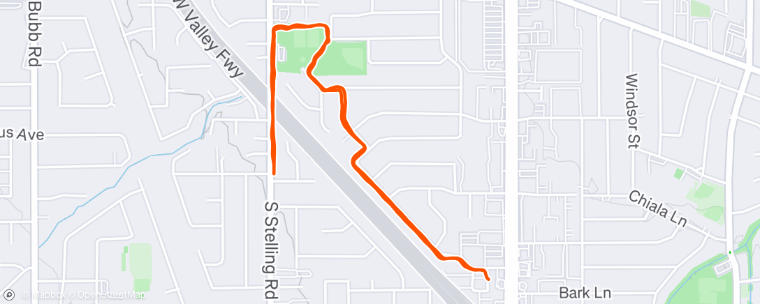 Map of the activity, Evening Run