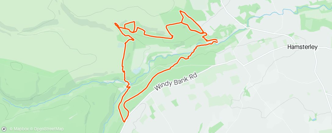 Map of the activity, Weds Night Ride