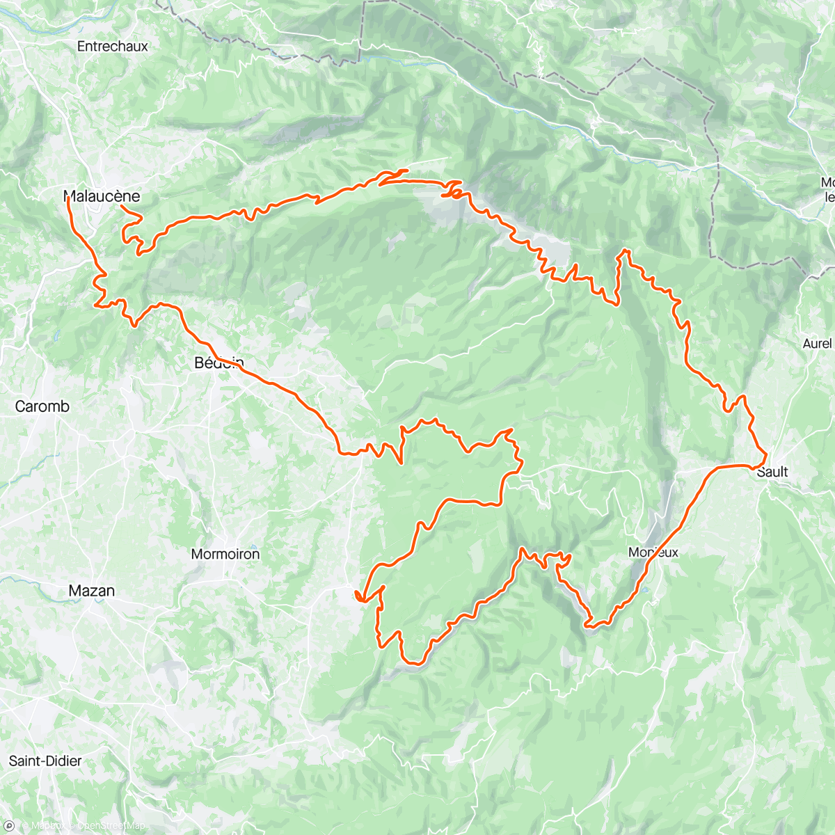 Map of the activity, GF Mont Ventoux