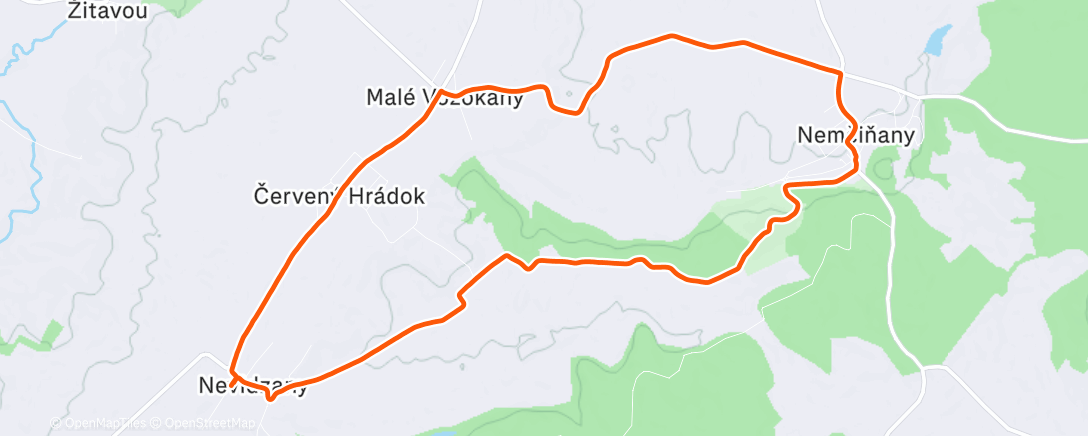 Map of the activity, Afternoon Run