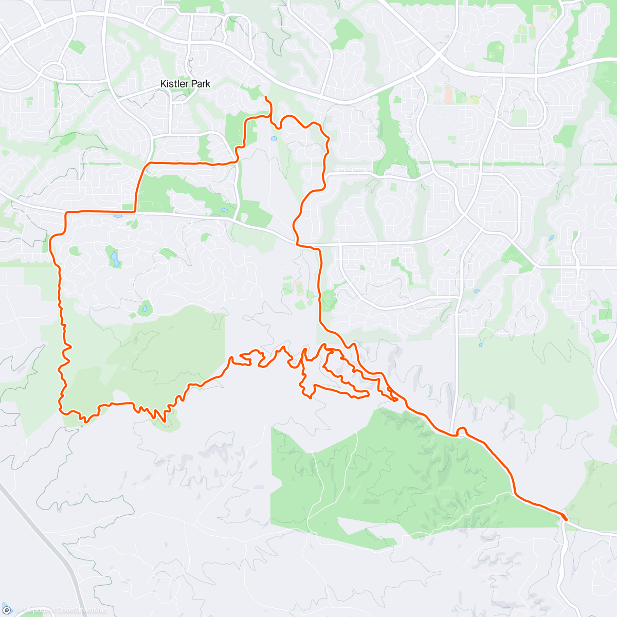 Map of the activity, Ride 103: Letting the donkey run tonight