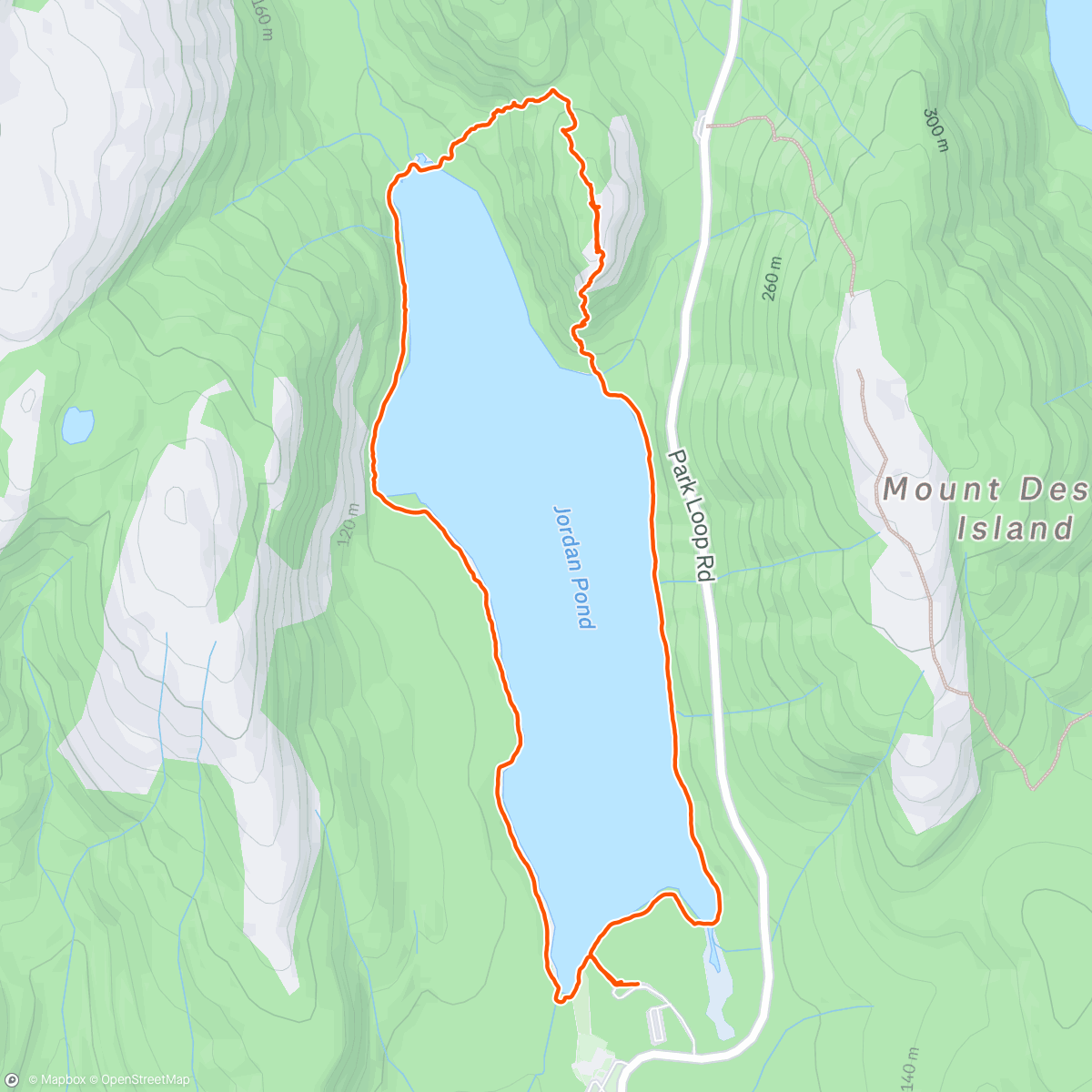 Map of the activity, Jordan pond and South Bubble
