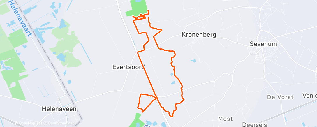Map of the activity, Ochtendrit op mountainbike