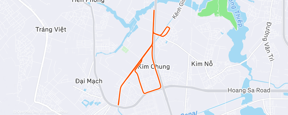 Map of the activity, Morning Run