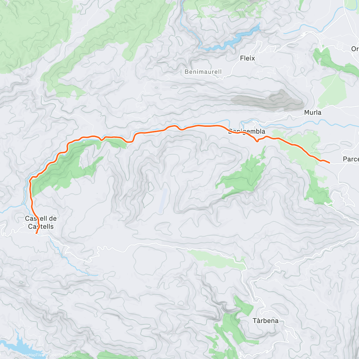 Карта физической активности (ROUVY - Castell de Castells | Spain)