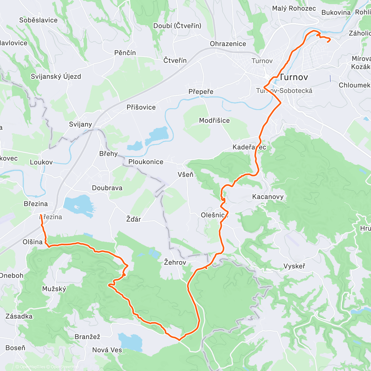 Map of the activity, TUR oddílový výběh