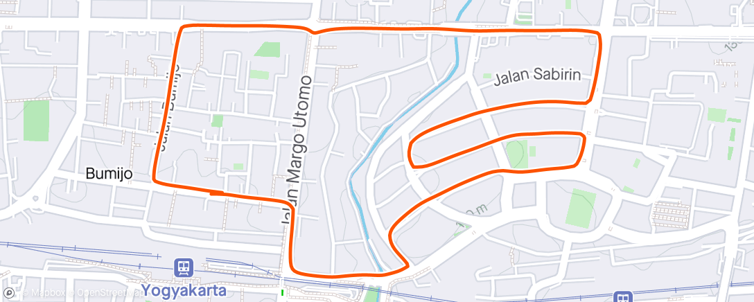 Map of the activity, Lari Kamis Malam