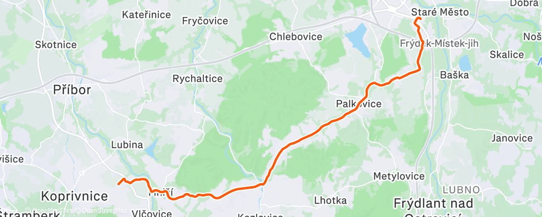 Map of the activity, Afternoon Ride