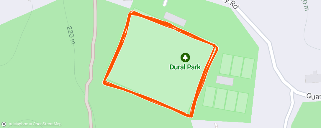 Kaart van de activiteit “Makeshift parkrun. 5k at the oval.”